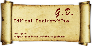 Gácsi Dezideráta névjegykártya